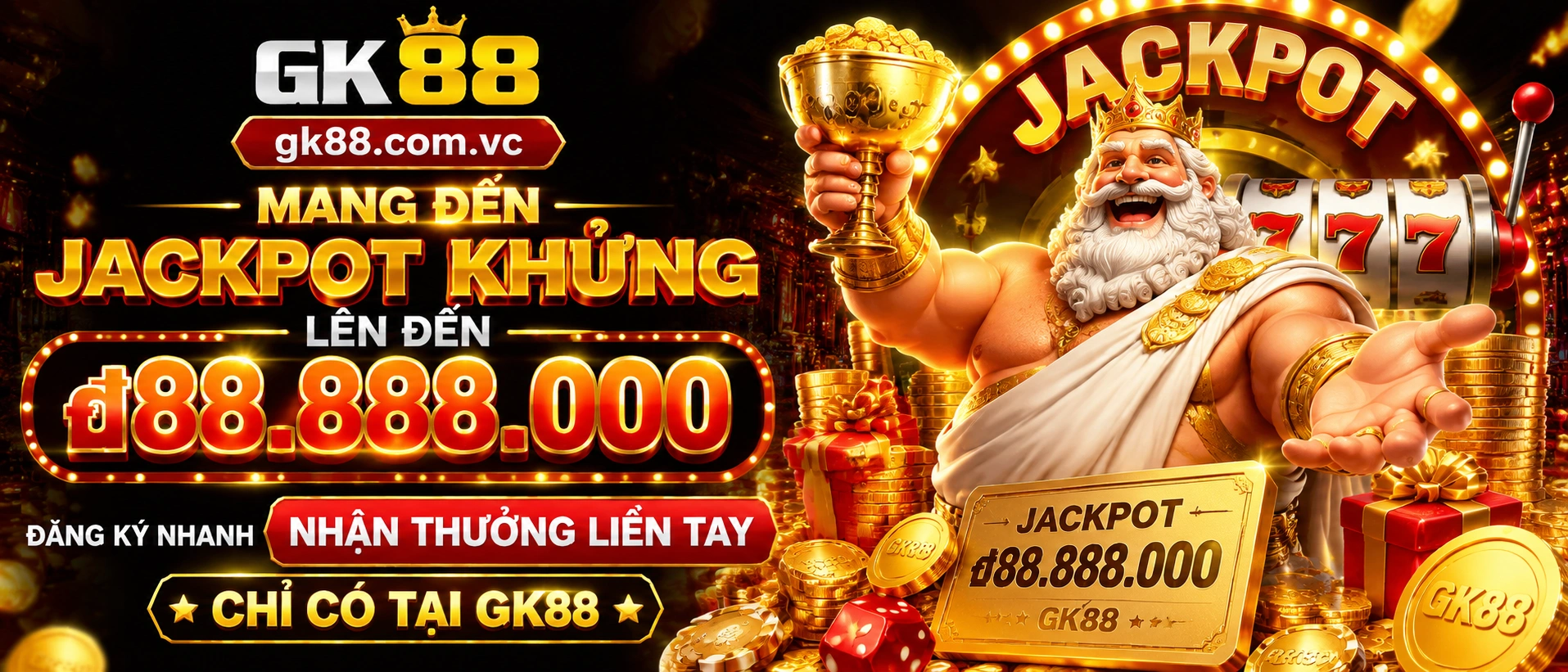 Giao diện GK88 với khu game nổi bật và lối vào rõ ràng