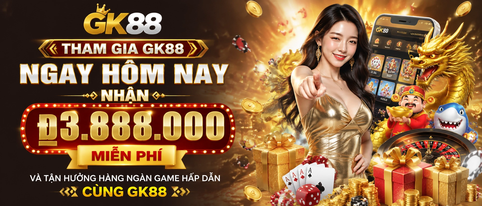 Giao diện phòng chơi GK88 trên màn hình lớn