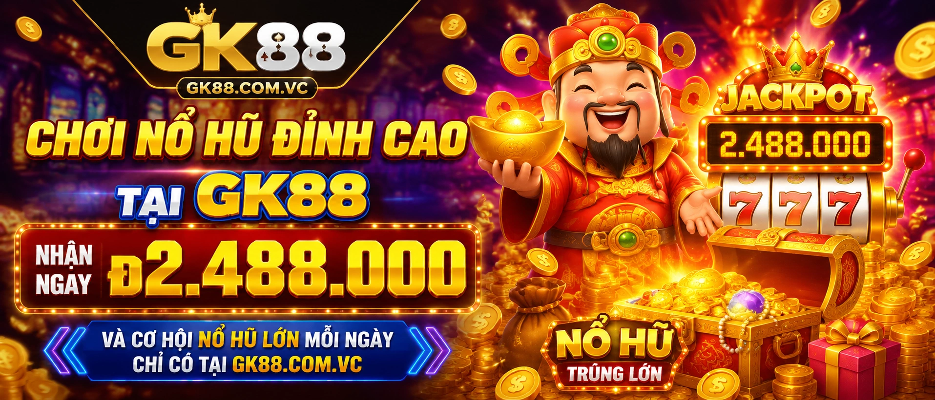 Giao diện GK88 Nổ Hũ với nhiều lựa chọn slot