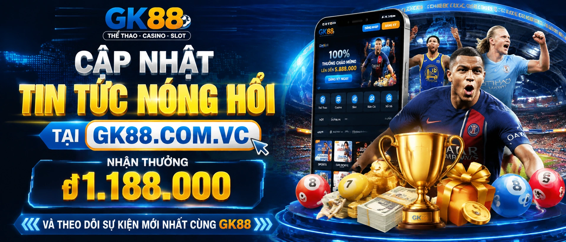 Giao diện tin tức GK88 với các chuyên mục cập nhật mới nhất